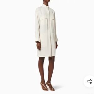 New VINCE $345 Utility Long Sleeve Shirt Dress large